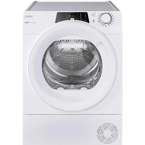 Uscator de rufe Candy Rapido RO EH8N2TE-S, Pompa de caldura, 8 kg, Clasa D, WiFi, Easy case, Senzor uscare, Antisifonare (Alb)