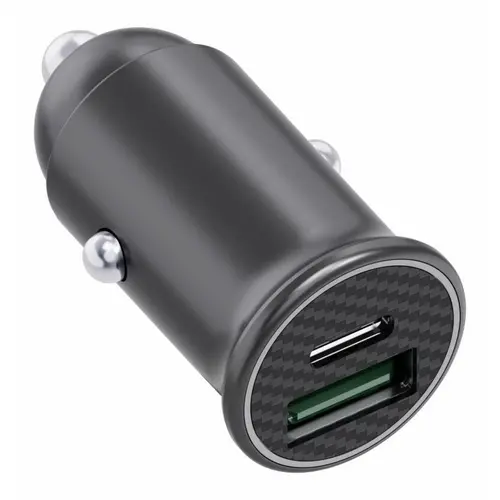Incarcator auto Serioux SRXA-CC30, 1 x USB-C, 1 x USB-A, 60 W, Negru