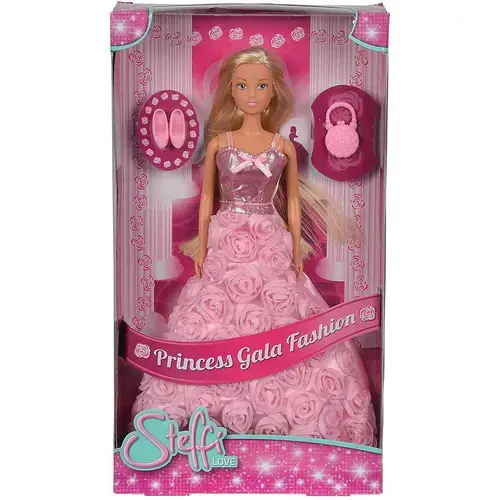 Papusa Steffi Love - Princess Gala Fashion, cu rochita roz, 29 cm