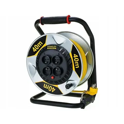 Prelungitor Stanley ST-SXECDM2RBVE, 40m 3x1,5mm 16A IP20, 4 prize, metalic