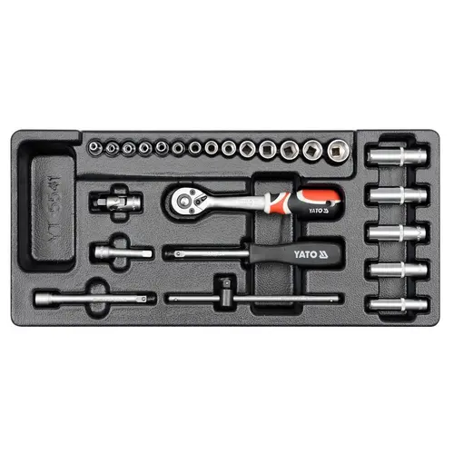 Set chei tubulare si accesorii  Yato YT-5541, 1/4 pentru dulap