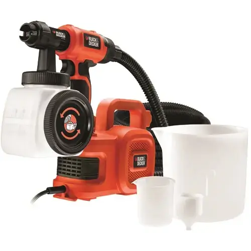 Pistol de vopsit Black & Decker HVLP400, 450 W, 1200 ml, SprayControl, vopsire in unghi, AutoSelect