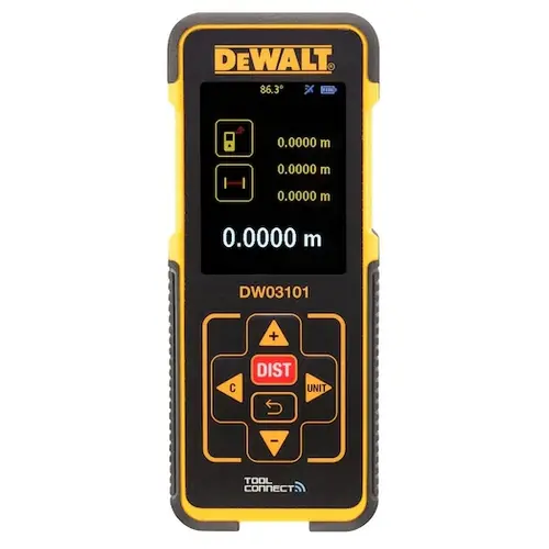 Telemetru cu laser DeWalt DW03101-XJ, 100 m, Buetooth (Galben/Negru)