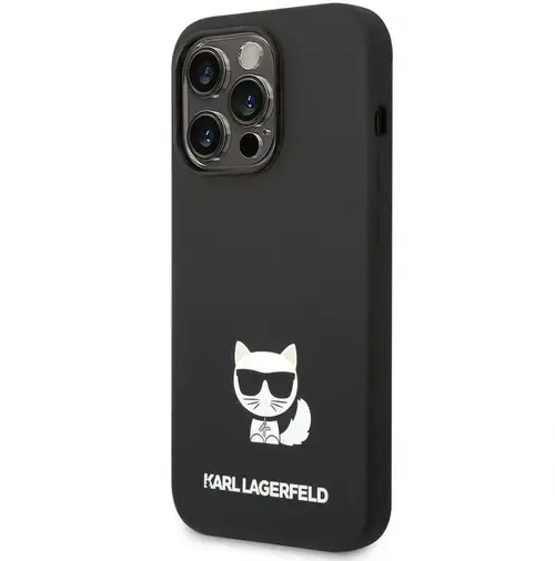 Protectie Spate Karl Lagerfeld Liquid Silicone pentru Apple iPhone 14 Pro Max (Negru)