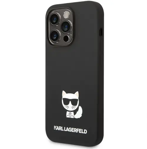 Protectie Spate Karl Lagerfeld Liquid Silicone pentru Apple iPhone 14 Pro Max (Negru)