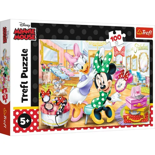 Puzzle Trefl Disney Minnie Mouse La salonul de infrumusetare, 100 piese