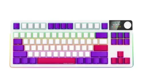 Tastatura Wireless LORGAR LRG-KBP70TKLW-WH-US, RGB LED, USB/USB Wireless/Bluetooth (Alb)
