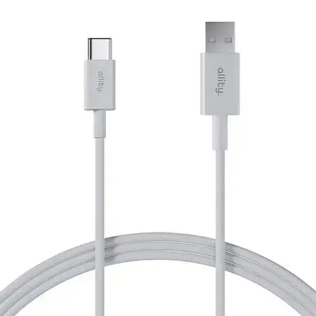 Cablu de date si incarcare Allity AUC-03, USB-A la USB-C, 3A, 1m (Alb)