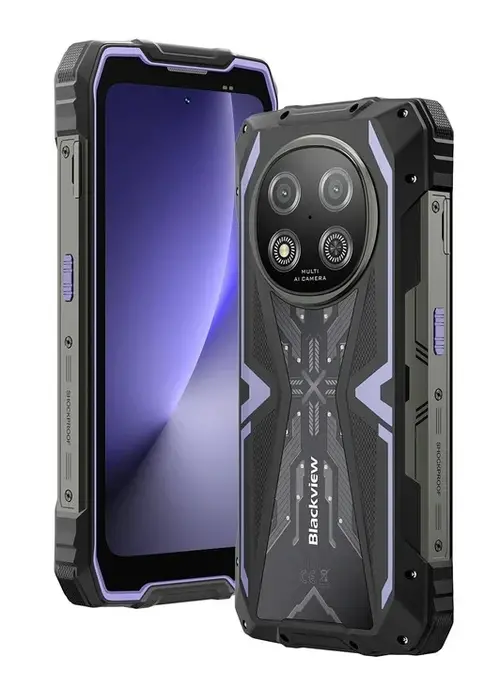 Telefon mobil Blackview ROCK 2, Ecran IPS 6.67inch, Procesor UNISOC T8100 Octa-Core, 12GB RAM, 256GB Flash, Camera 16 MP, Wi-Fi, Android, 5G, Dual SIM (Negru/Mov)