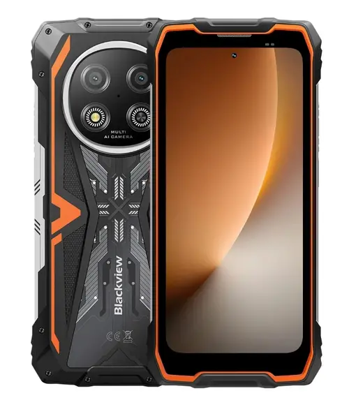 Telefon mobil Blackview ROCK 2, Ecran IPS 6.67inch, Procesor UNISOC T8100 Octa-Core, 12GB RAM, 256GB Flash, Camera 16 MP, Wi-Fi, Android, 5G, Dual SIM (Negru/Portocaliu)