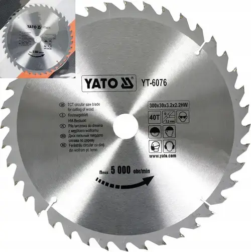 Disc Yato YT-6076 300x40Tx30mm, 40 dinti, pentru taiere lemn