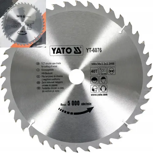 Disc Yato YT-6076 300x40Tx30mm, 40 dinti, pentru taiere lemn