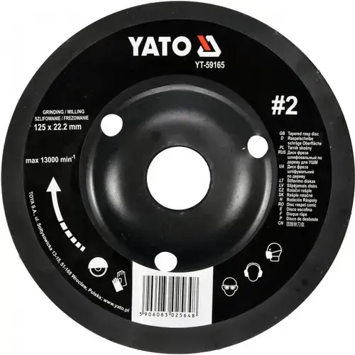 Disc Raspel pentru Lemn Yato YT-59165 125X22.2MM