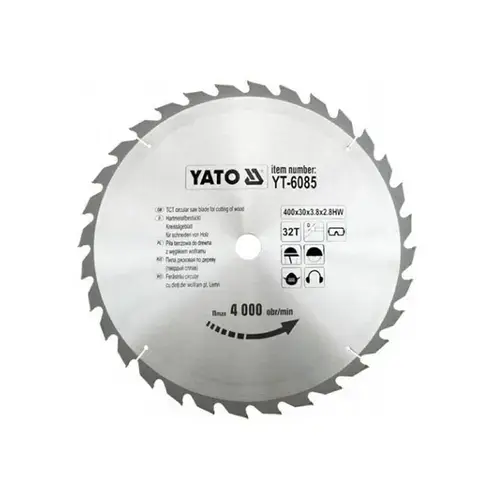 Disc fierastrau circular Yato YT-6085 pentru lemn 400 x 30 x 2,8 mm 32T