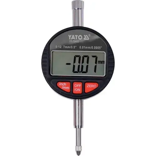 Ceas comparator digital Yato YT-72453, domeniu de masurare 0-12.7mm