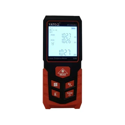 Telemetru Yato YT-731251, 50m, masurare continua, memorie 99 rezultate, etui