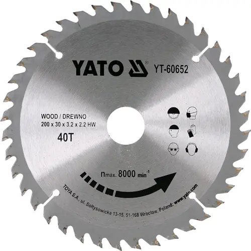 Disc Circular lemn 210 x 30 x 3.2 mm cu 40 dinti Yato YT-60652