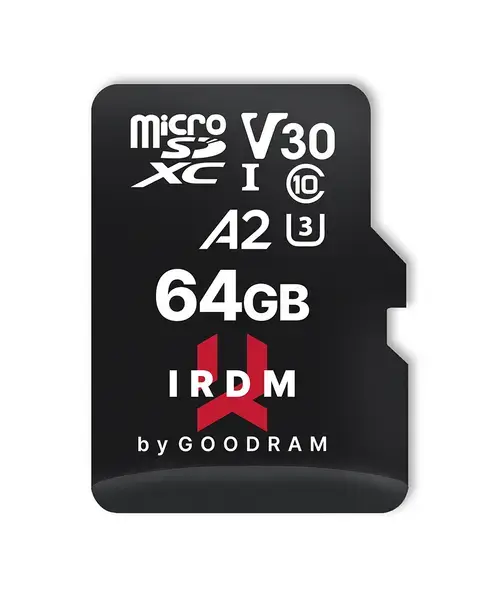 Card de memorie GOODRAM IRDM M2AA, 64GB, microSDXC, UHS-I U3, V30, Adaptor SD inclus