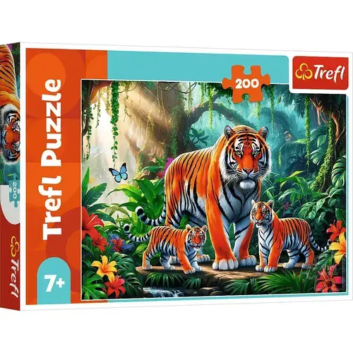 Puzzle pentru copii Trefl din 200 piese- Obiceiurile tigrilor