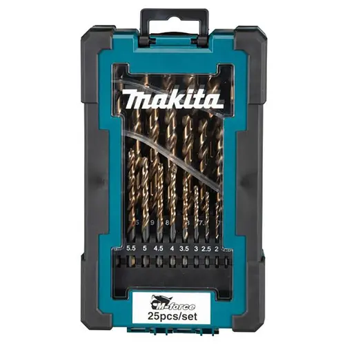 Set 25 burghie HSS M-Force 1-13mm Makita D-67599, cutie partial cauciucata