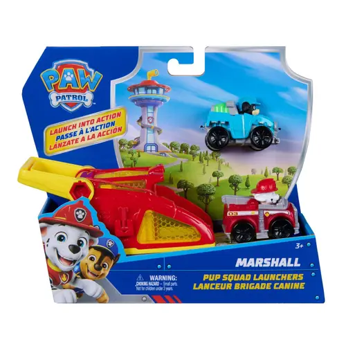 Set 2 masinute Paw Patrol Pup Squad Launchers, Marshall, cu lansator