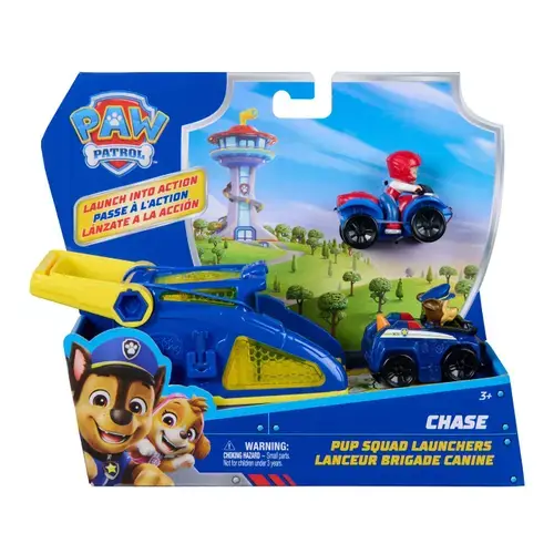 Set 2 masinute Paw Patrol Pup Squad Launchers, Chase, cu lansator