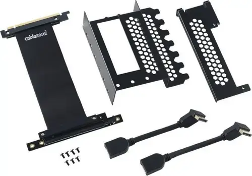 Kit montura verticala CableMod PCIe x16 Riser, 2x DisplayPort (Negru)
