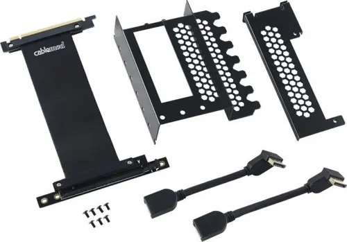 Kit montura verticala CableMod PCIe x16 Riser, 2x DisplayPort (Negru)