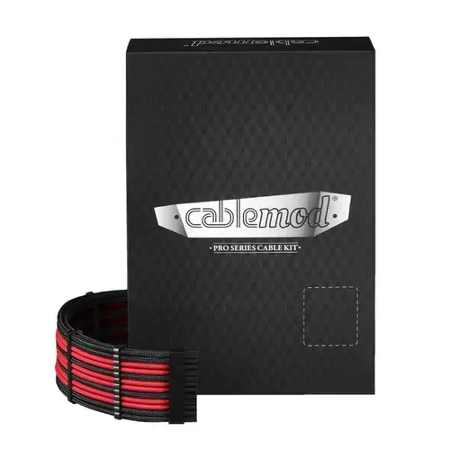 Kit cabluri sursa CableMod C-Series PRO ModMesh Cable Kit pentru RMi/RMx/RM (Black Label) (Negru/Rosu)