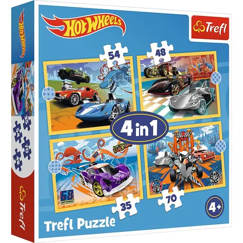 Puzzle Trefl 4 in 1 Hot Wheels Vehicule