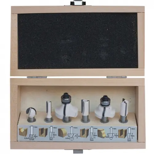Set 6 freze cu coada de prindere de 8 mm MAKITA D-53540