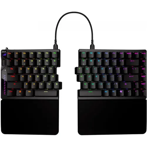 Tastatura Gaming Wireless ASUS ROG FALCATA, USB + 2.4G + Bluetooth, Switchuri ROG HFX V2, SpeedNova, 8000Hz, RGB LED (Negru)