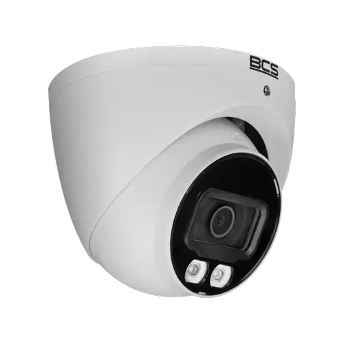 Camera supraveghere video exterior IP BCS LINE BCS-L-EIP16FCR3L3-Ai1, Dome, 6MP 3288x1850, 2.8mm, Zoom digital 16x, IR LED 30m, Microfon, PoE, IP67 (Alb)