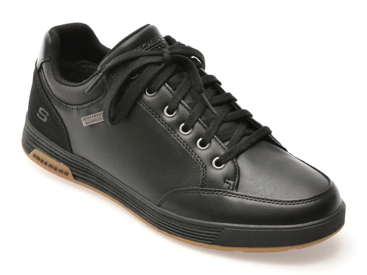 Pantofi sport SKECHERS negri, CAVELL, din piele ecologica