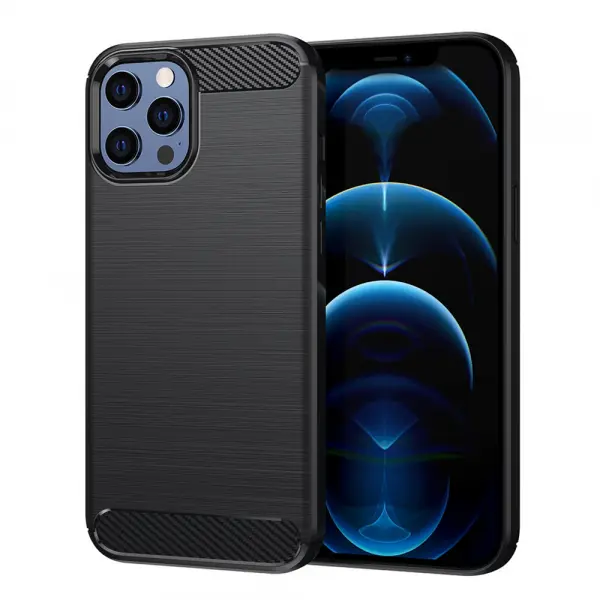 Husa pentru Apple iPhone 12 Pro Max, Techsuit, Carbon, Neagra