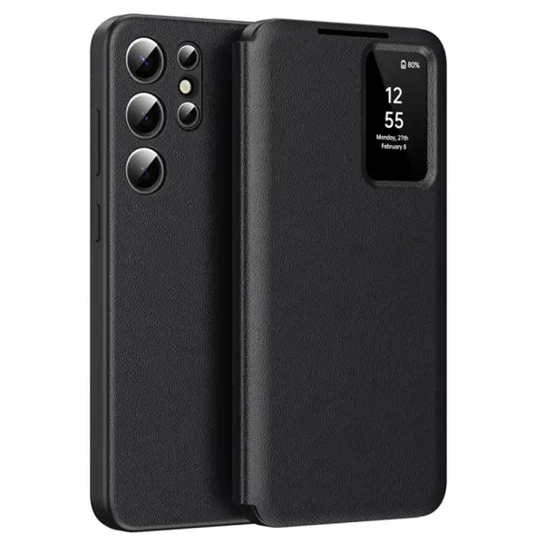Husa pentru Samsung Galaxy S25 Ultra S938, Techsuit, SmartView, Neagra