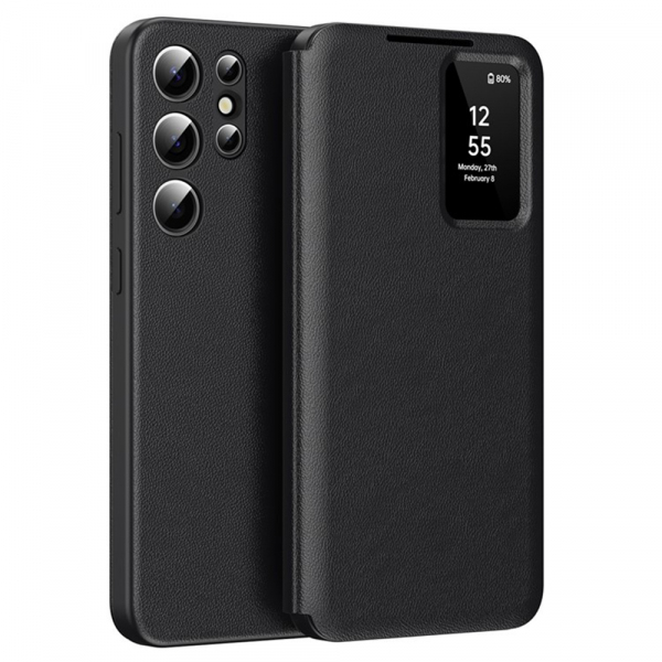 Husa pentru Samsung Galaxy S25 Ultra S938, Techsuit, SmartView, Neagra