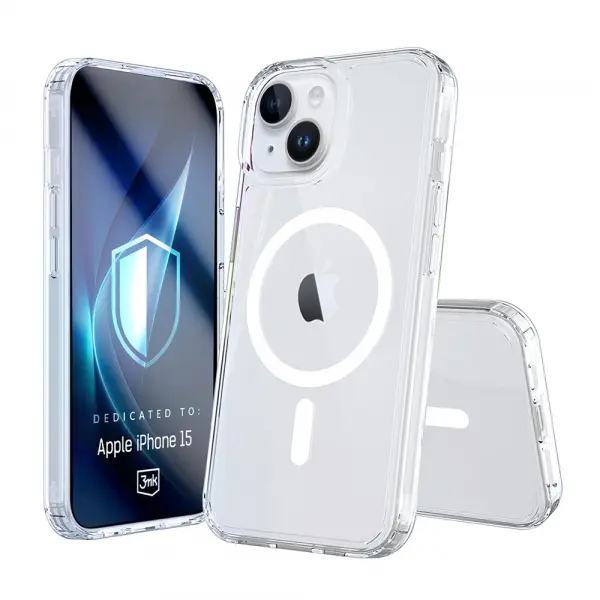 Husa MagSafe pentru Apple iPhone 15, 3MK, Armor MagCase, Transparenta