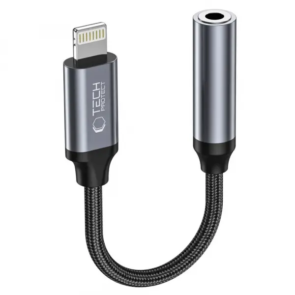 Adaptor Audio Lightning - 3.5mm Tech-Protect Ultraboost, Negru
