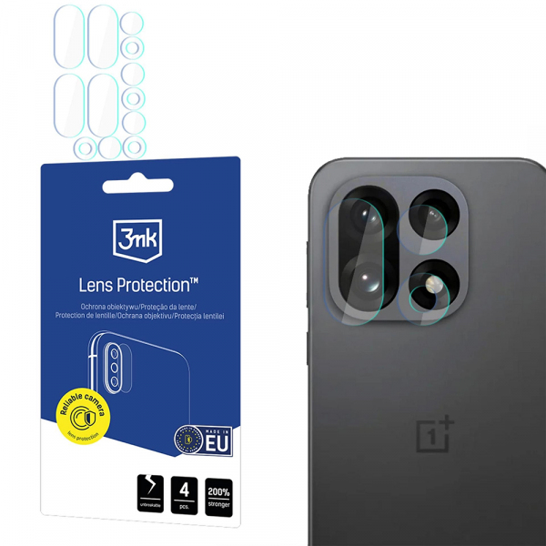 Folie de protectie Camera Spate 3MK Protection pentru OnePlus 15, Sticla Securizata, Set 4 bucati, Transparenta