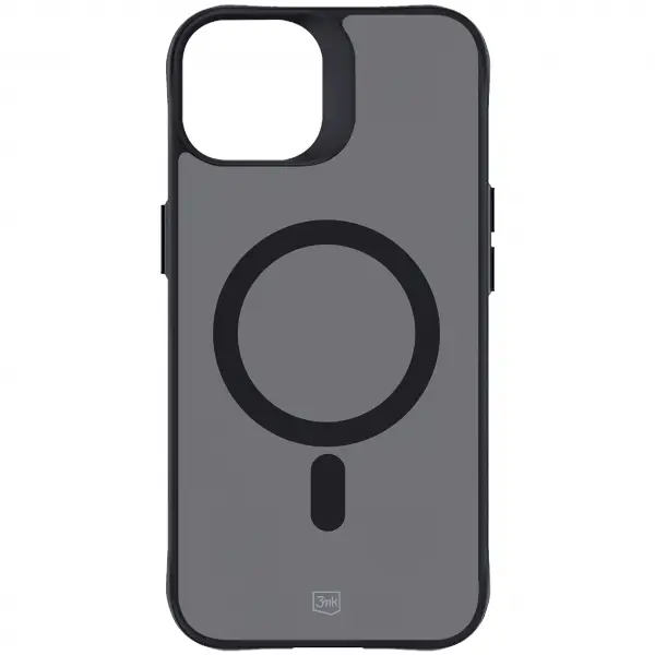 Husa MagSafe pentru Apple iPhone 15, 3MK, Smoke MagCase, Neagra