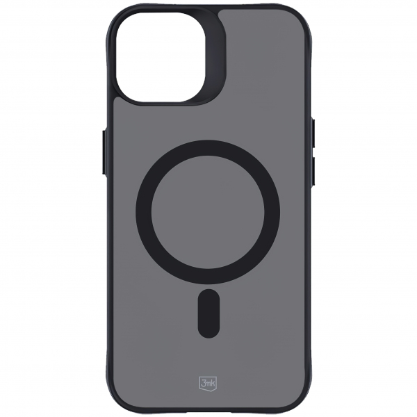 Husa MagSafe pentru Apple iPhone 15, 3MK, Smoke MagCase, Neagra