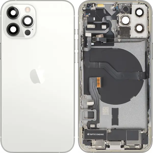 Capac Baterie Apple iPhone 12 Pro, Cu Carcasa Mijloc, Full Parts, Argintiu, Swap