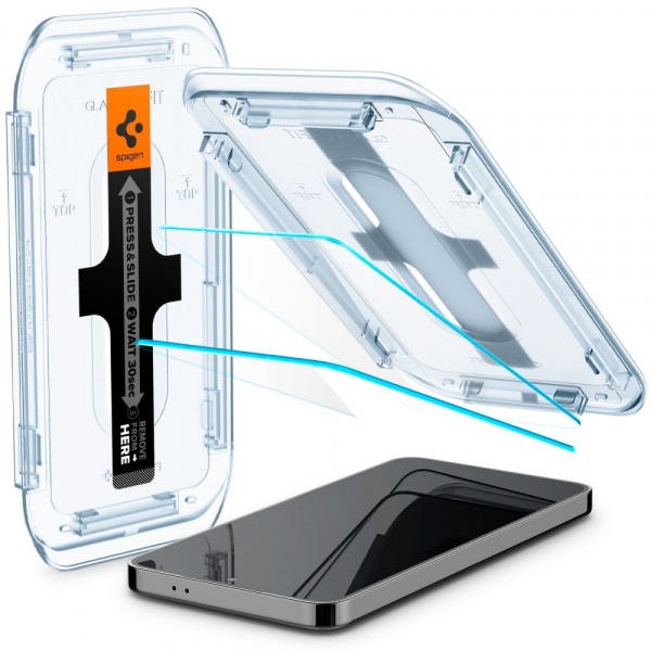 Folie de protectie Ecran Spigen GlastR EZ FIT pentru Samsung Galaxy S25+ S936 / S24+ S926, Sticla Securizata, Full Glue, Set 2 bucati AGL07432