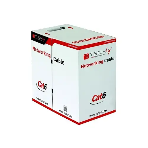 Cablu U/UTP Techly, Cat.6, 305m, CCA, Gri