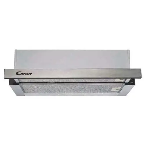 Hota incorporabila telescopica Candy CBT625/2X/1, Putere de absorbtie 332 m3/h, Filtre metalice, 60 cm, Inox