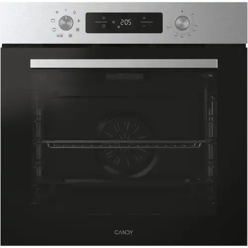 Cuptor incorporabil Candy Titanium CA6 NP3T3HTB, Electric, 78 litri, Curatare Hidrolitica, 9 functii, Butoane Push-pull, Softclose, Clasa A+ (Inox)