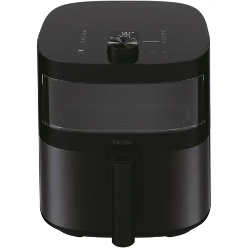 Friteuza cu aer cald Haier HAF5TWA3 011, 7l (4 portii), 2000W, 9 functii, temperatura 40-200C, display led, tava de copt, al doilea raft, vas pentru gatire omogena (Negru)