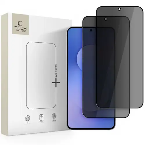 Folie de protectie Ecran Privacy Techsuit Spy+ pentru Samsung Galaxy A57 5G / A37 5G / S25 FE, Sticla Securizata, Full Glue, Set 2 bucati