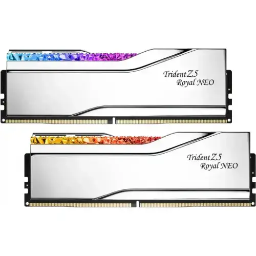 Memorii G.SKILL Trident Z5 Royal NEO RGB Silver AMD EXPO, 32GB (2 x 16GB), DDR5-8000MHz, CL38, Dual Channel